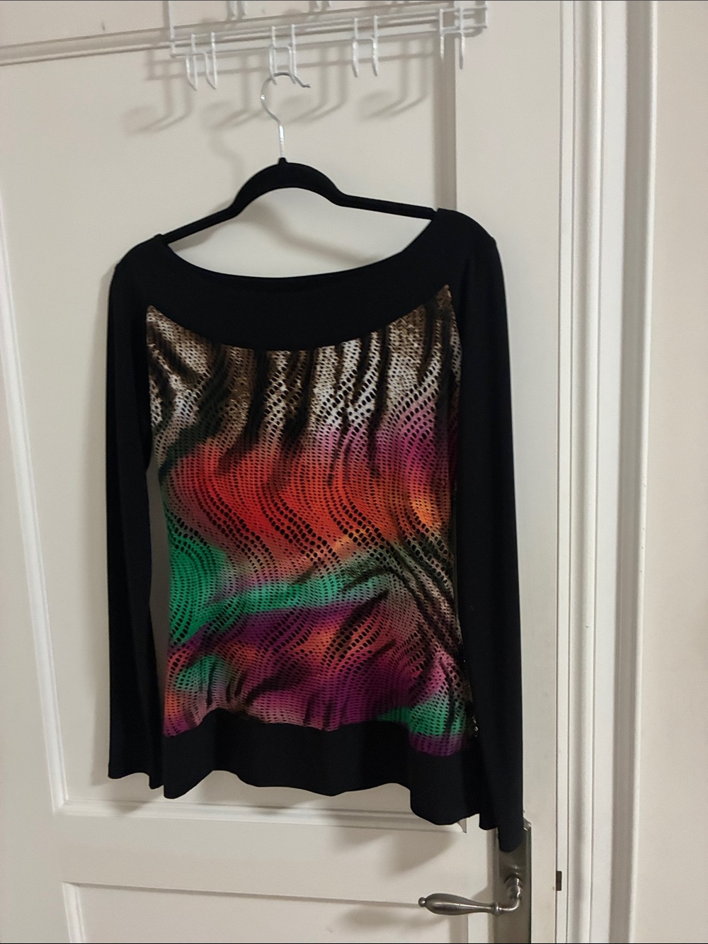 Joseph Ribkoff Abstract Multicolor Printed Long Sleeve Top Size 8👵MT